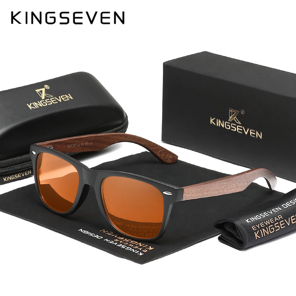 Gaming Glasses Blue - KINGSEVEN Classic Wooden Blue Lignt Blocking