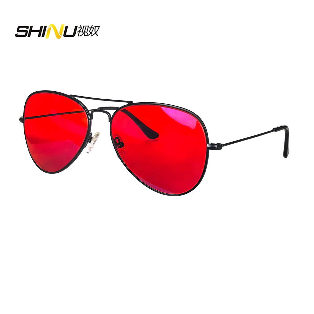 Gaming Glasses Blue - SHINU Red Lenses Glasses Men Orange