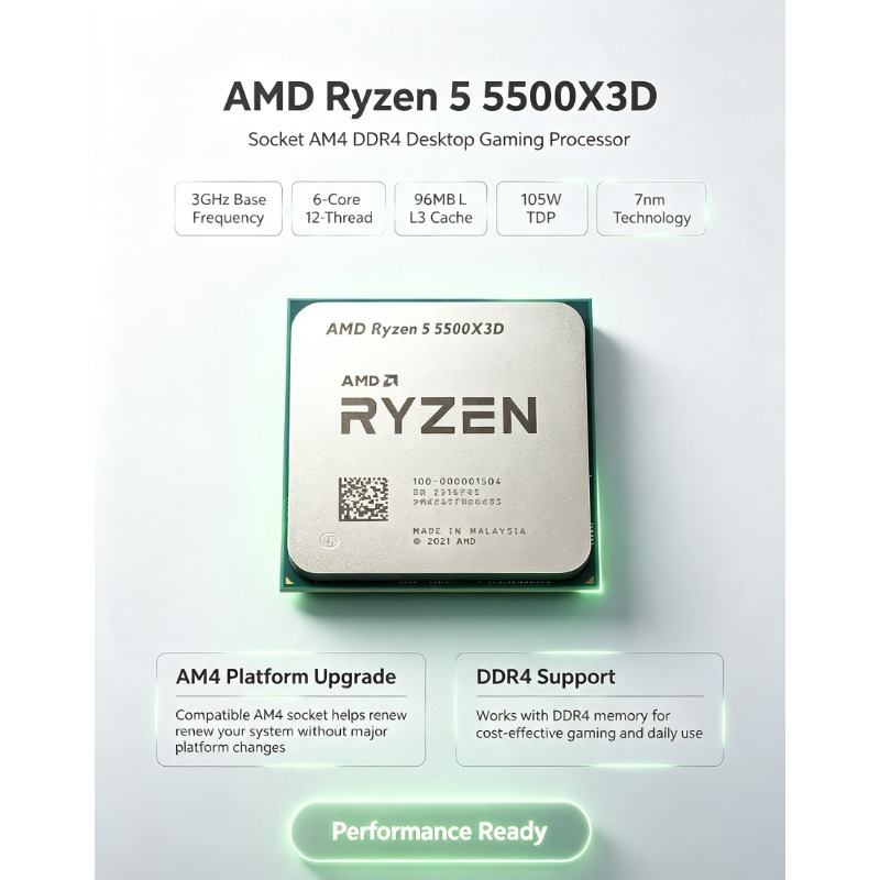 AMD Ryzen 5 5500X3D Gaming CPU - đánh giá và giá Amd Cpu Ryzen 5