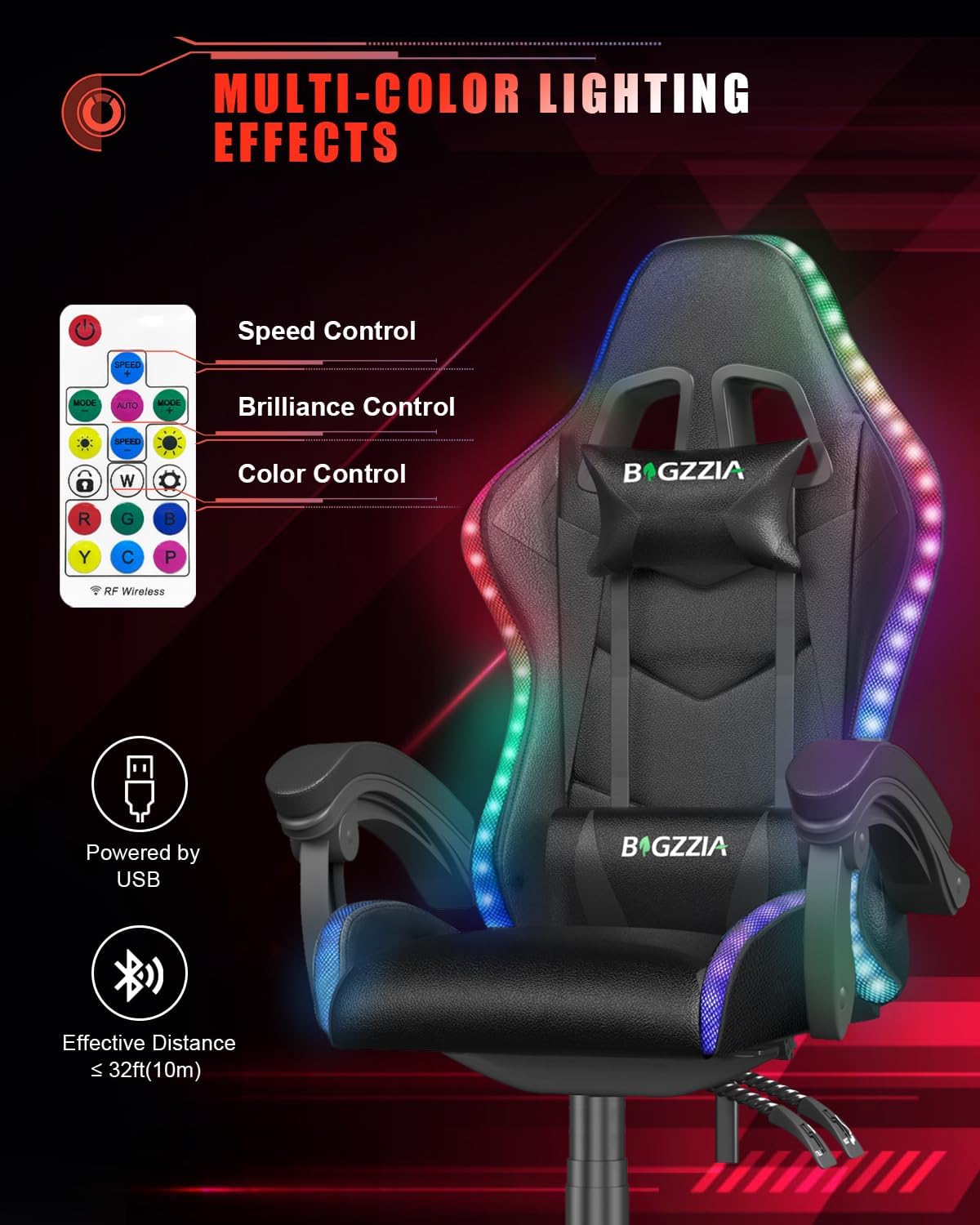 Gaming Chair with RGB LED Ligh - đánh giá và giá Rgb Gaming Chair