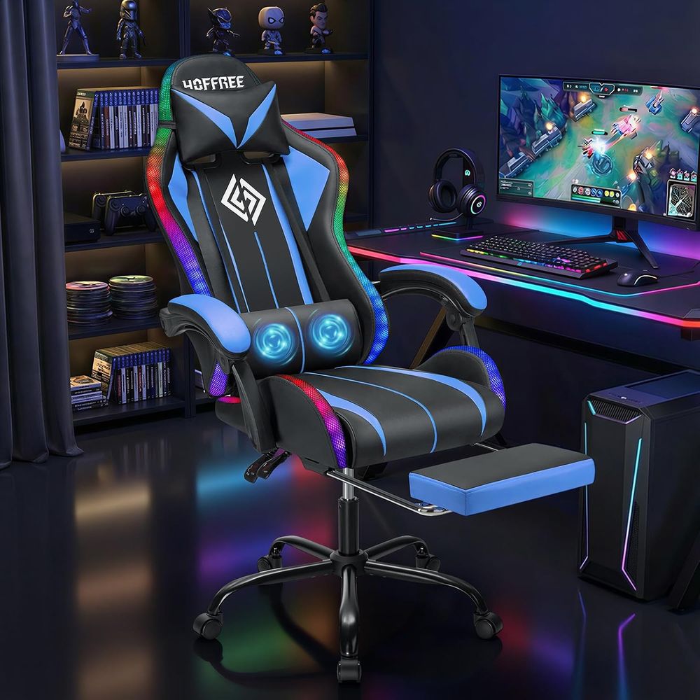 LED Gaming Chair with Massage  - đánh giá và giá Rgb Gaming Chair