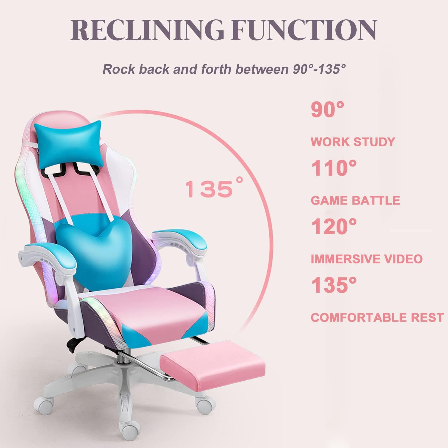 RGB LED Gaming Chair for Adult - đánh giá và giá Rgb Gaming Chair